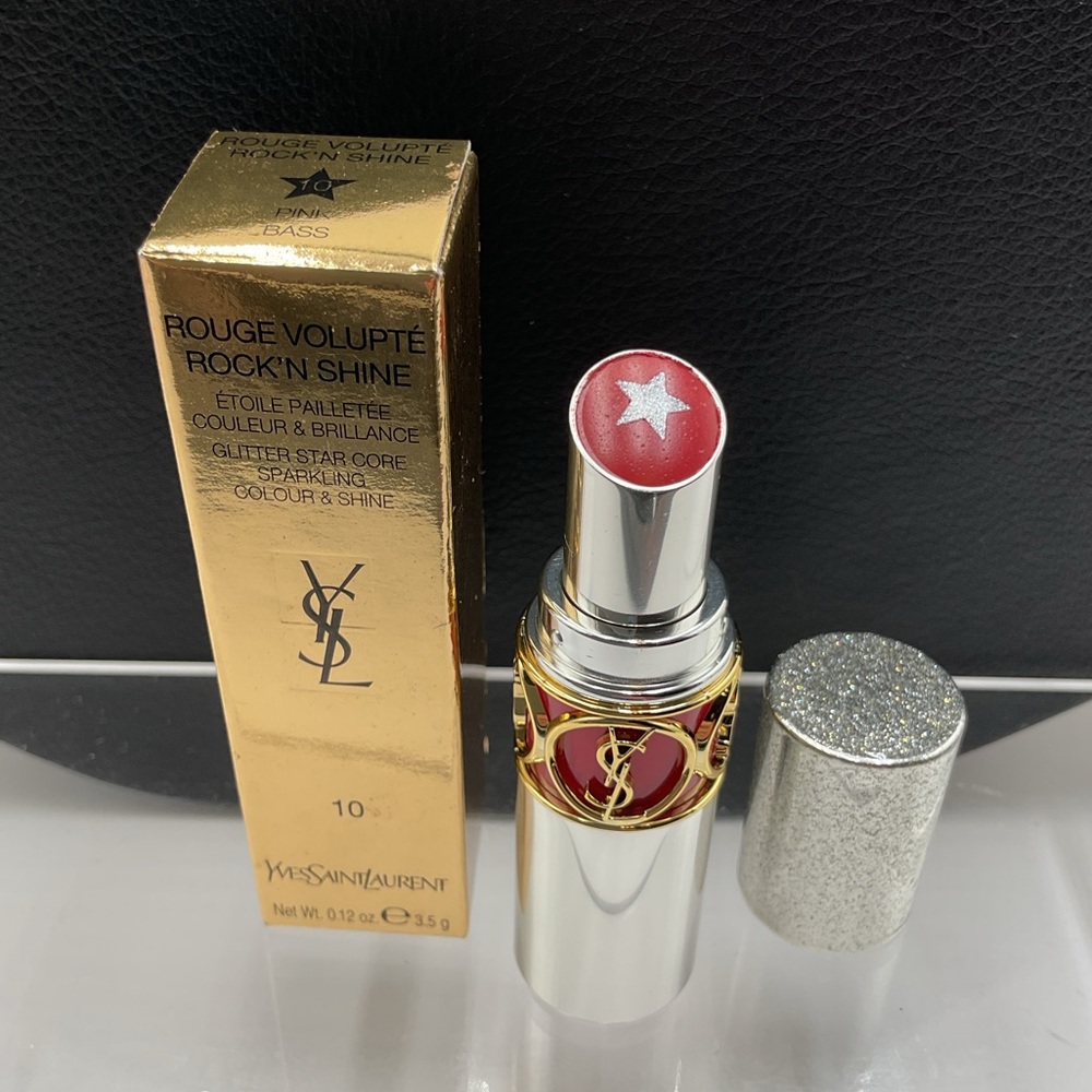 Yves Saint Laurent Rouge Volupté Rock ‘N Shine Lipstick in 10 Pink Bass - BNIB - Picture 7 of 16